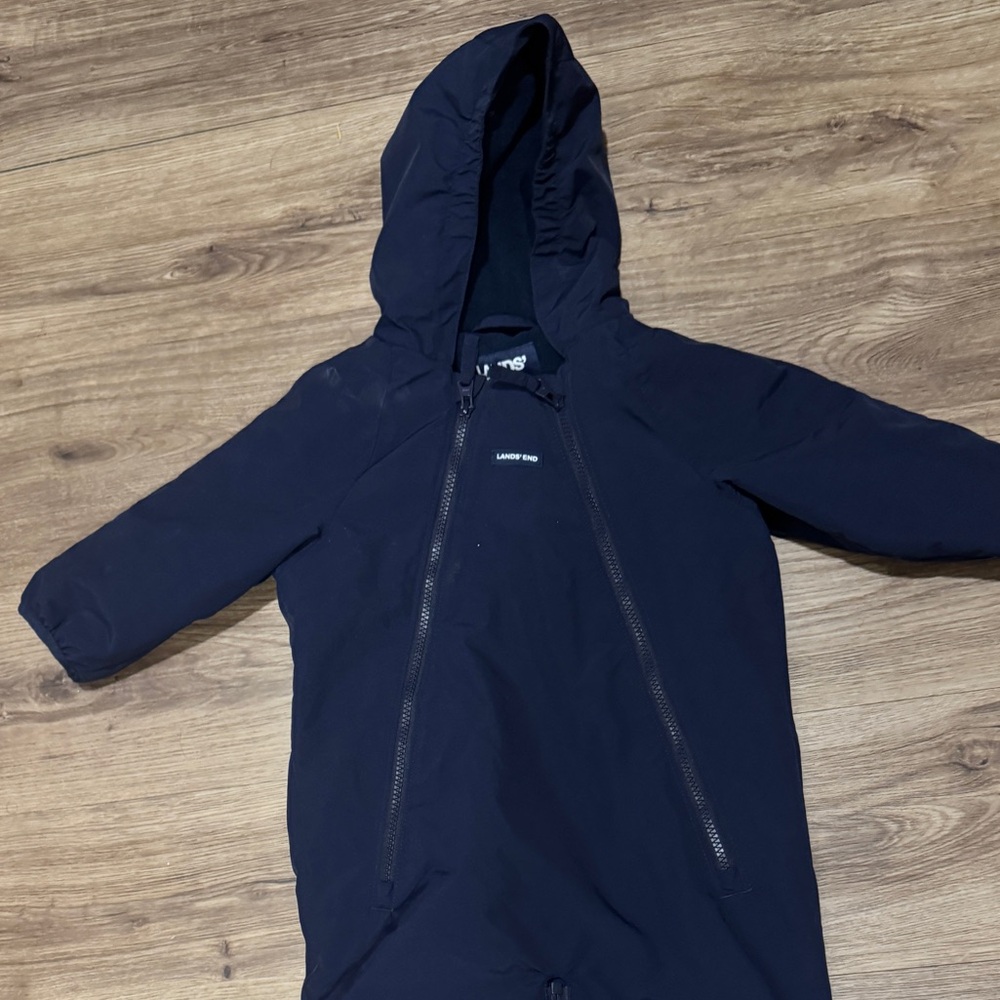 Lands' End Baby Dark Blue Hooded Bunting winter jacket